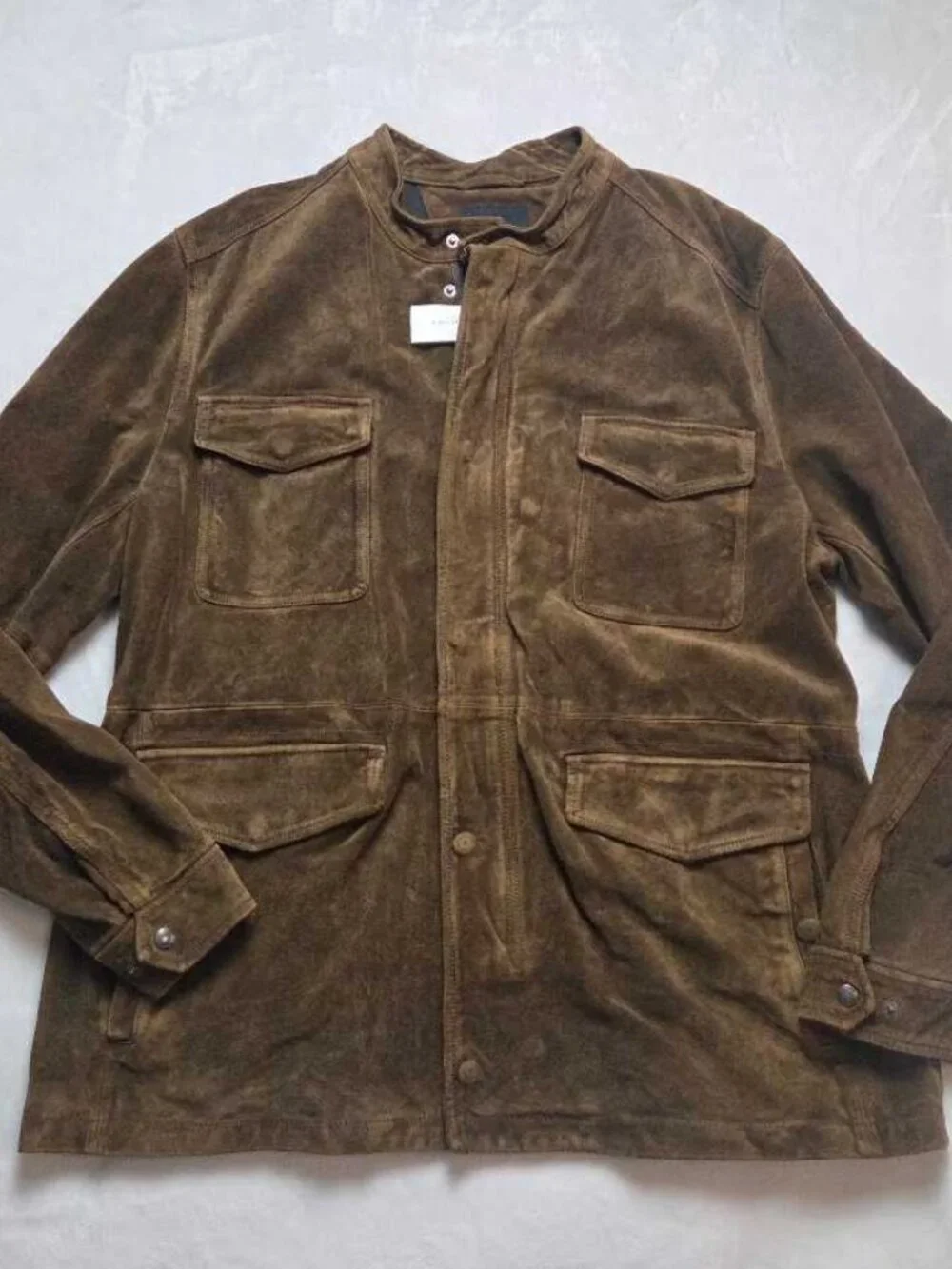 New XL Banana Republic 100% Leather modern suede jacket in brown
